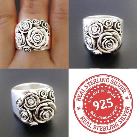 Bobbi’s Daughter’s Jewelry - ❤️041❤️ 925 Sterling Silver Gorgeous Ring of Roses
